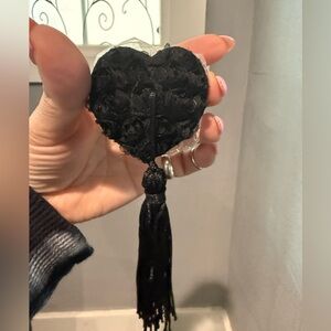 🖤 Black Lace Rosette Heart Tassel N!pple covers 🖤
